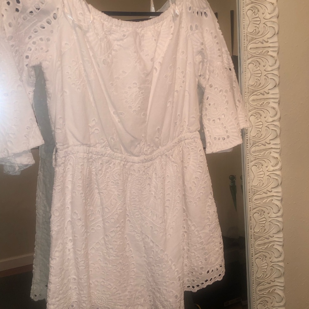White detailed romper